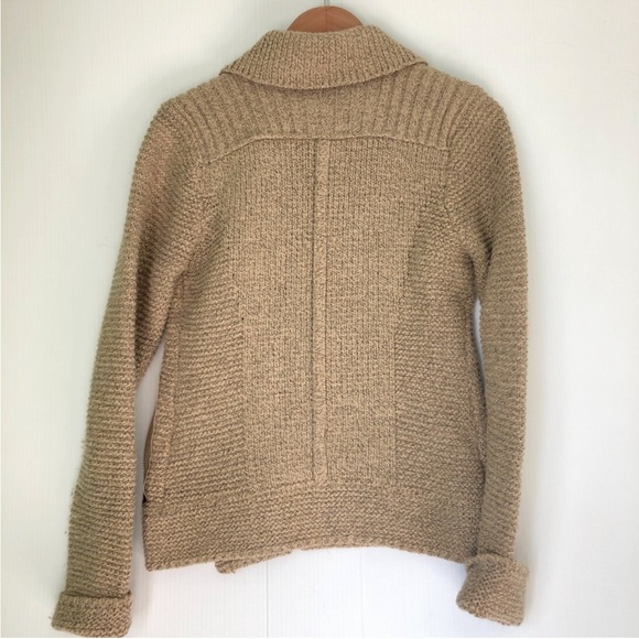 Monoreno Anthropologie Tan Knit Zipper Jacket sweater style jacket size small - Picture 9 of 12